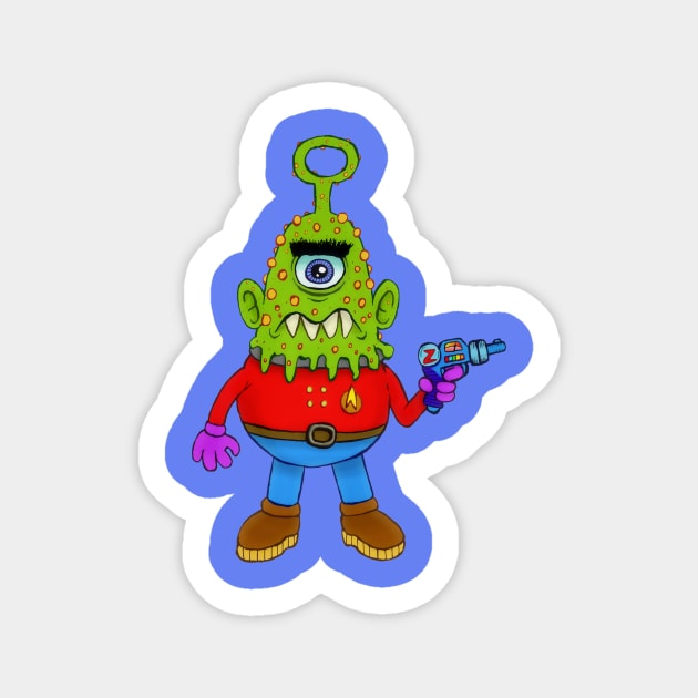 Cyclops Alien Beasty Sticker by MalcolmKirk